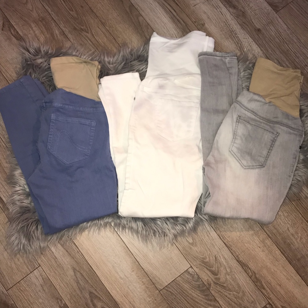 Maternity Ankle Skinny Jeans / 3 Pairs - Picture 1 of 7